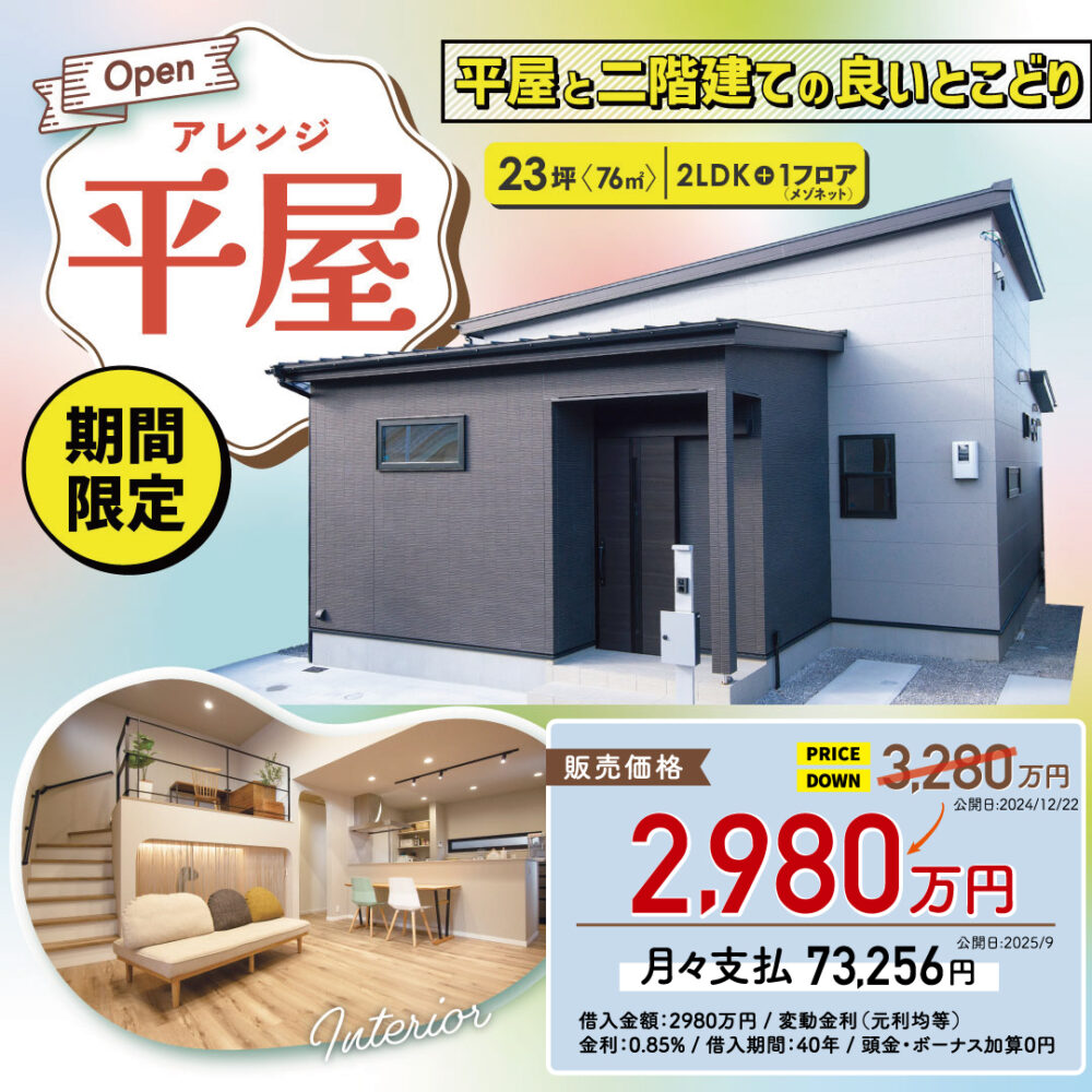 平屋の家　建売